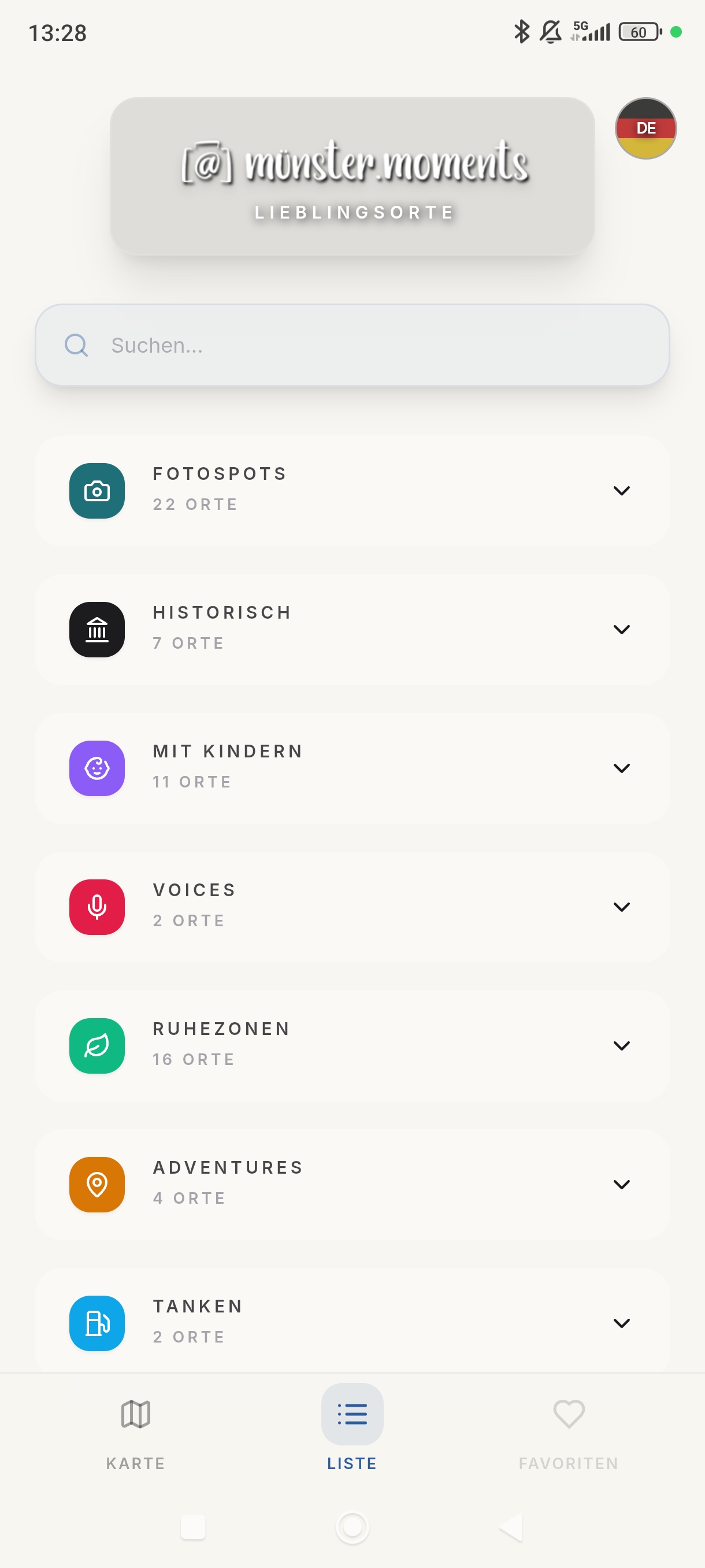 Lieblingsorte App Screenshot 2