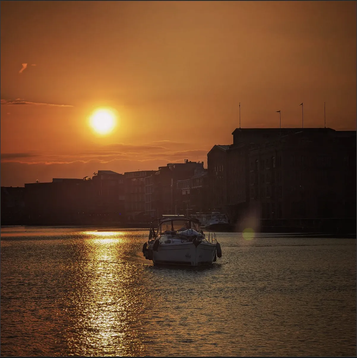 Dortmund Ems Kanal Sonnenuntergang Schiff Münster